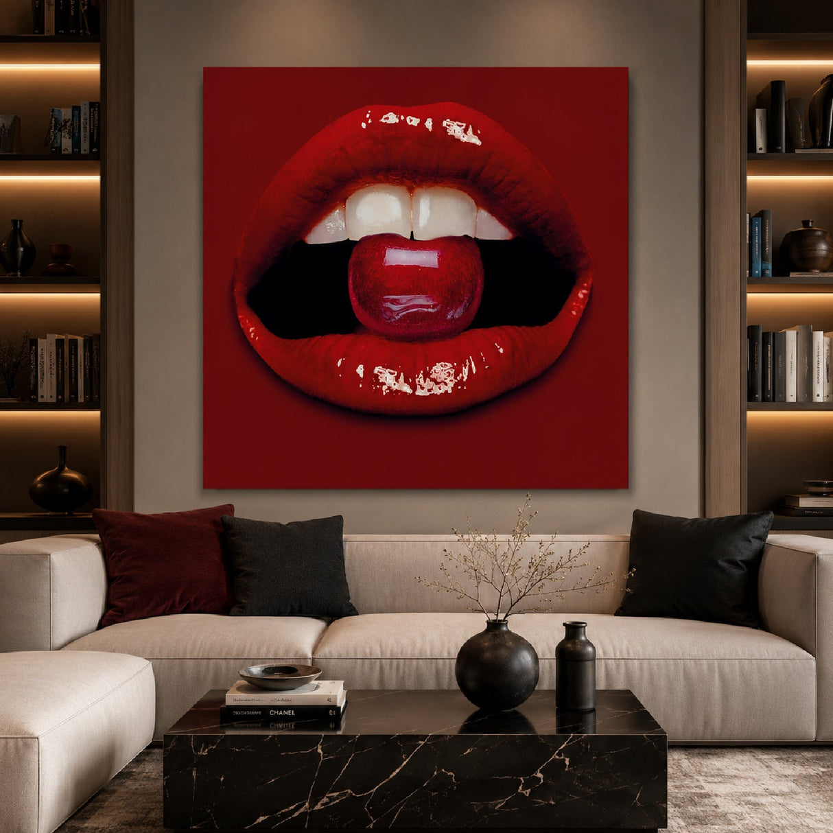 Cherry Lips Red Cherry Bites photographic art print by Cobra Art, alternate view 2