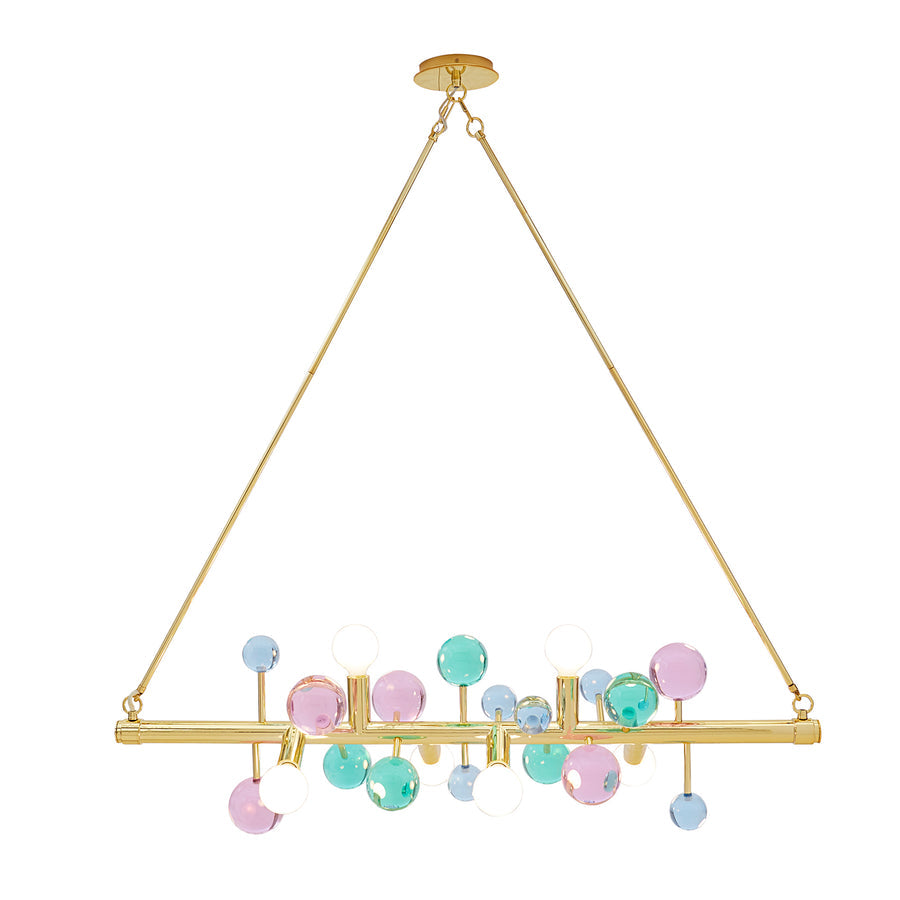 Multicolored Orbs Six-Light Linear Chandelier | Jonathan Adler Globo | Oroa.com