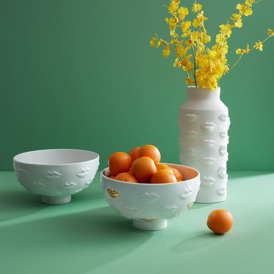 Embossed Lips Porcelain Bowl | Jonathan Adler Gala | Oroa.com