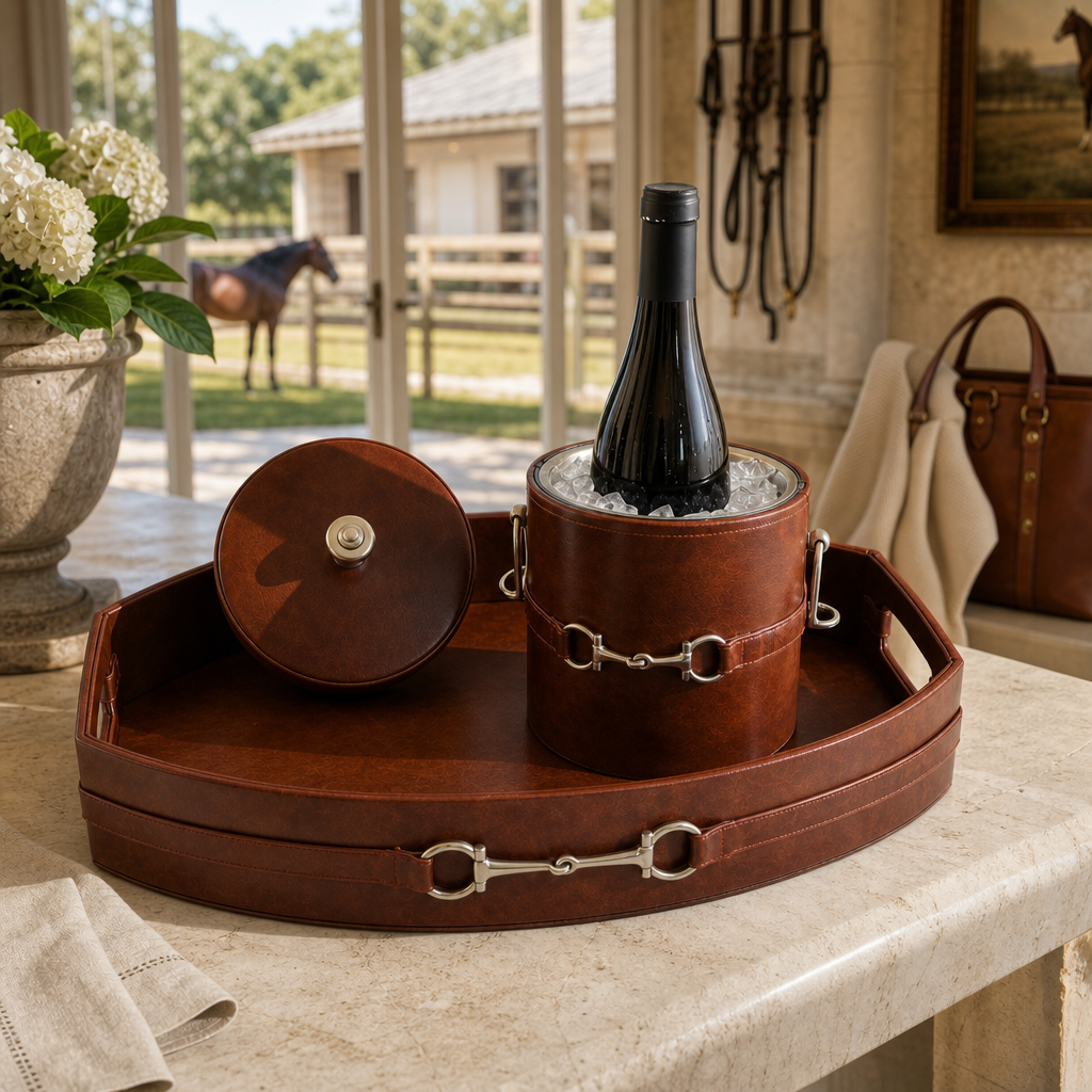Equestrian Horse Bit Vegan Leather Tray - OROA