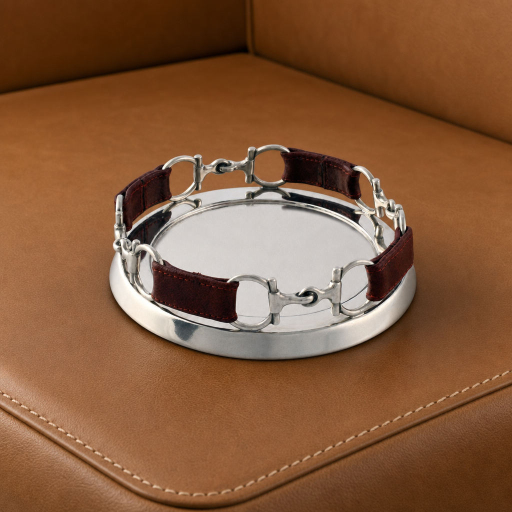 Equestrian Horse Bit Leather Wine Coaster