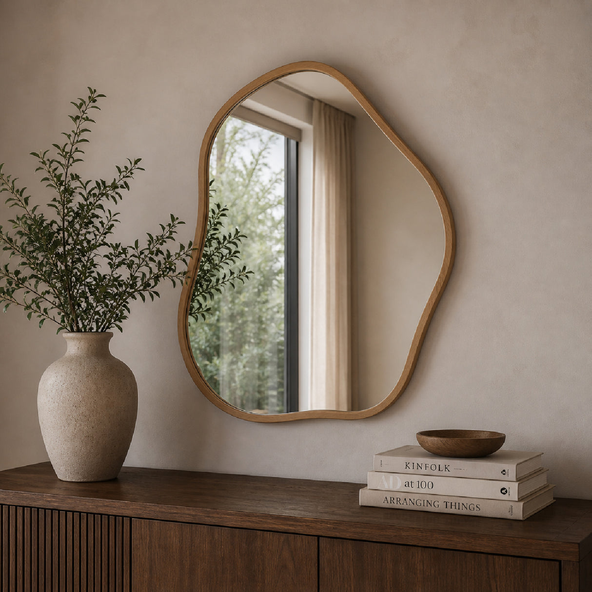 Modern European furniture - Organic-Shaped Bamboo Mirror - www.oroa.com | Oroa.com