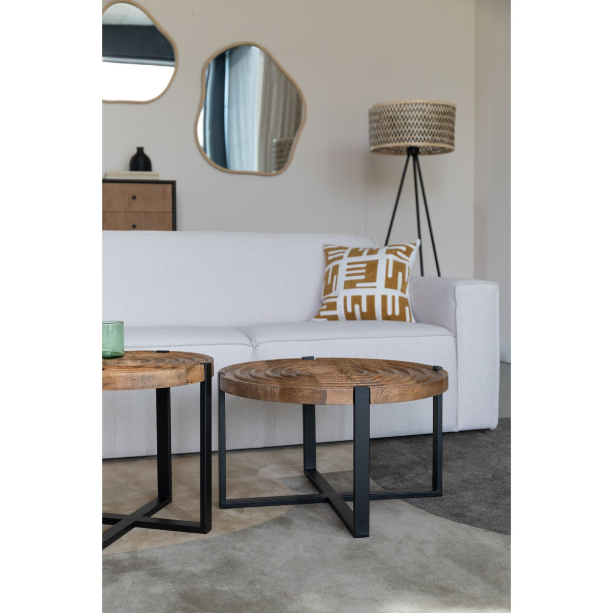 Modern European furniture - Round Wooden Fluted Coffee Table - www.oroa.com | Oroa.com