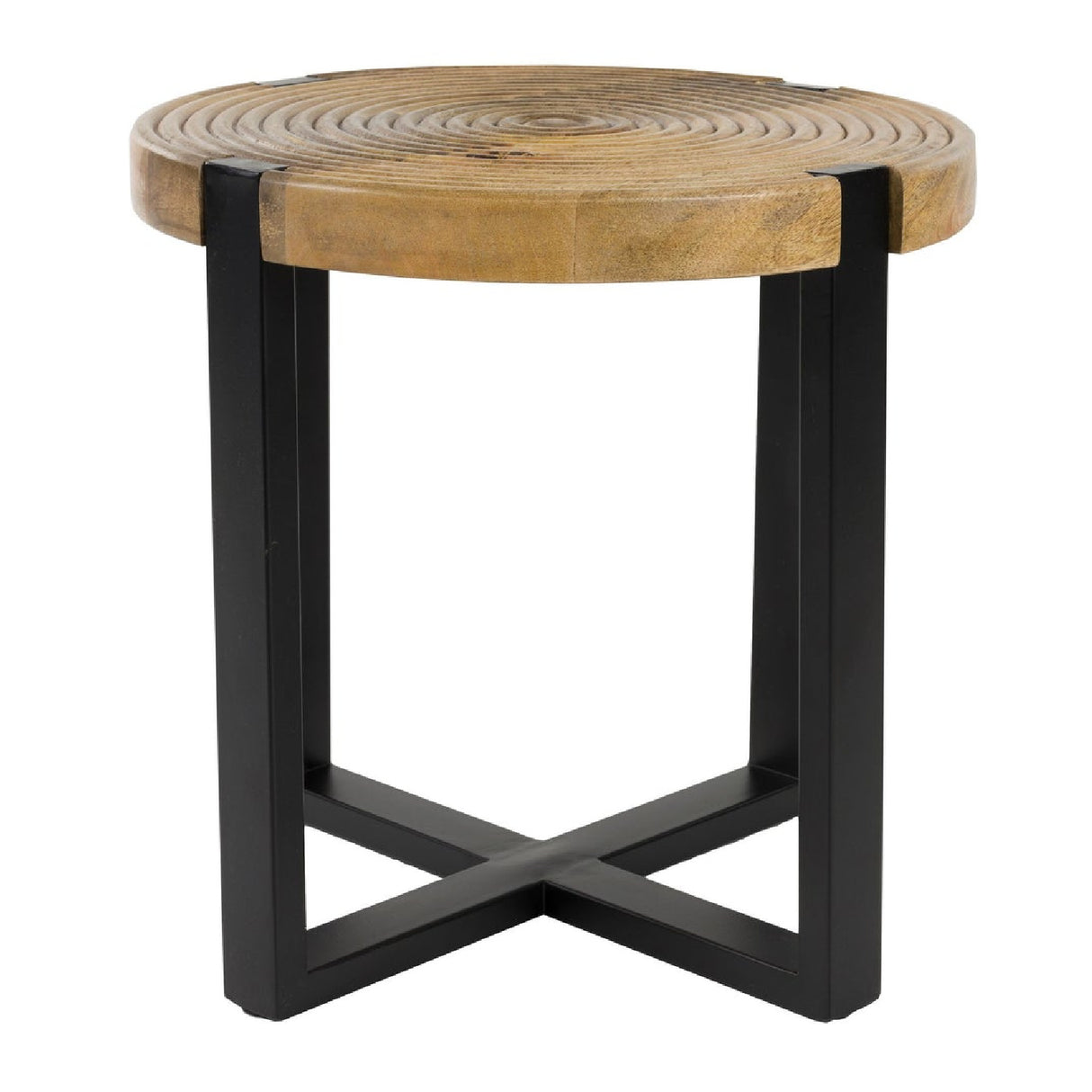 Modern European furniture - Round Wooden Fluted Side Table - www.oroa.com | Oroa.com