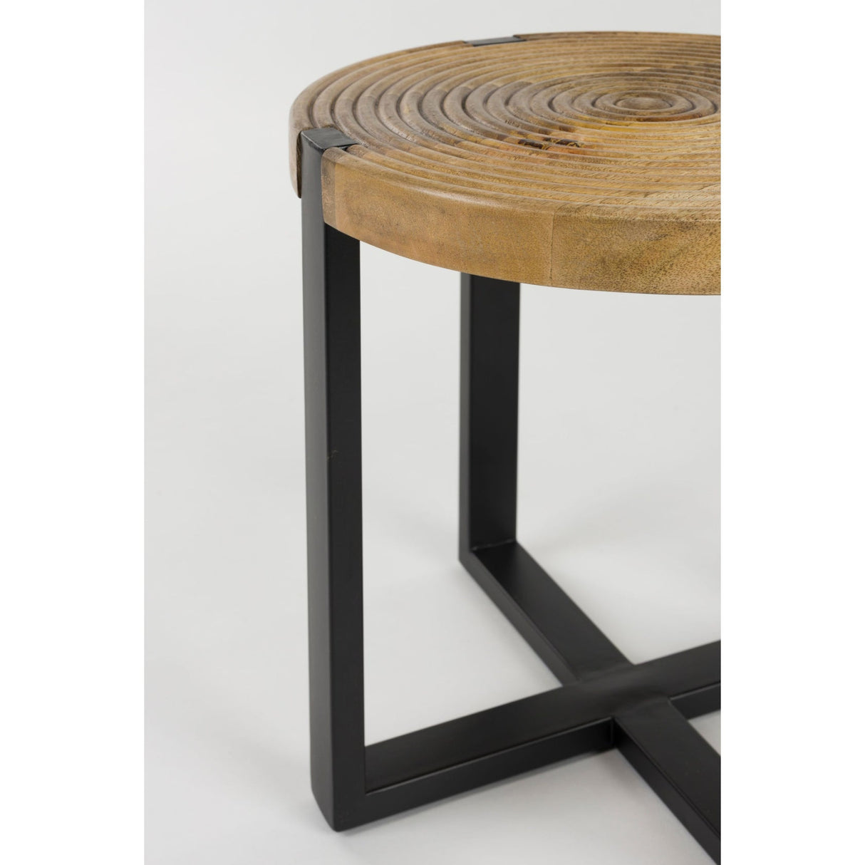 Modern European furniture - Round Wooden Fluted Side Table - www.oroa.com | Oroa.com
