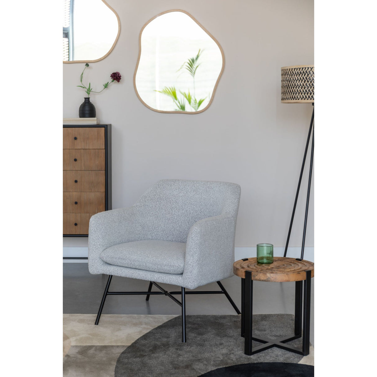 Modern European furniture - Round Wooden Fluted Side Table - www.oroa.com | Oroa.com