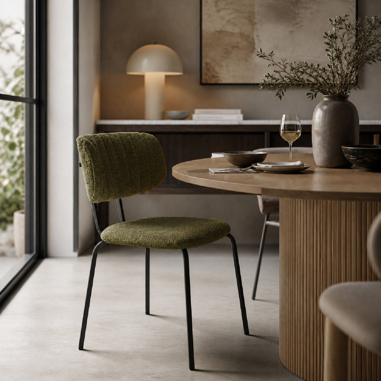 Modern furniture - Minimalist Cushioned Dining Chairs (2) - www.oroa.com | Oroa.com