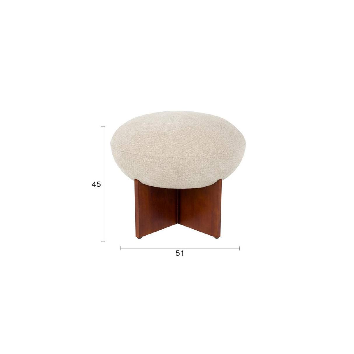 Modern furniture - Beige Cushioned Stool - www.oroa.com | Oroa.com