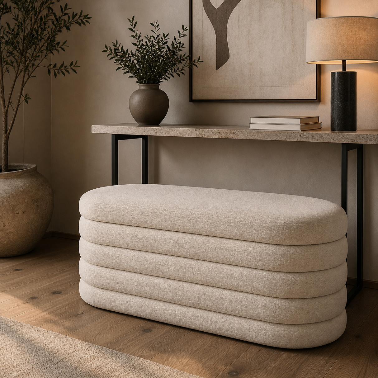 Modern European furniture - Beige Storage Bench - www.oroa.co | Oroa.com