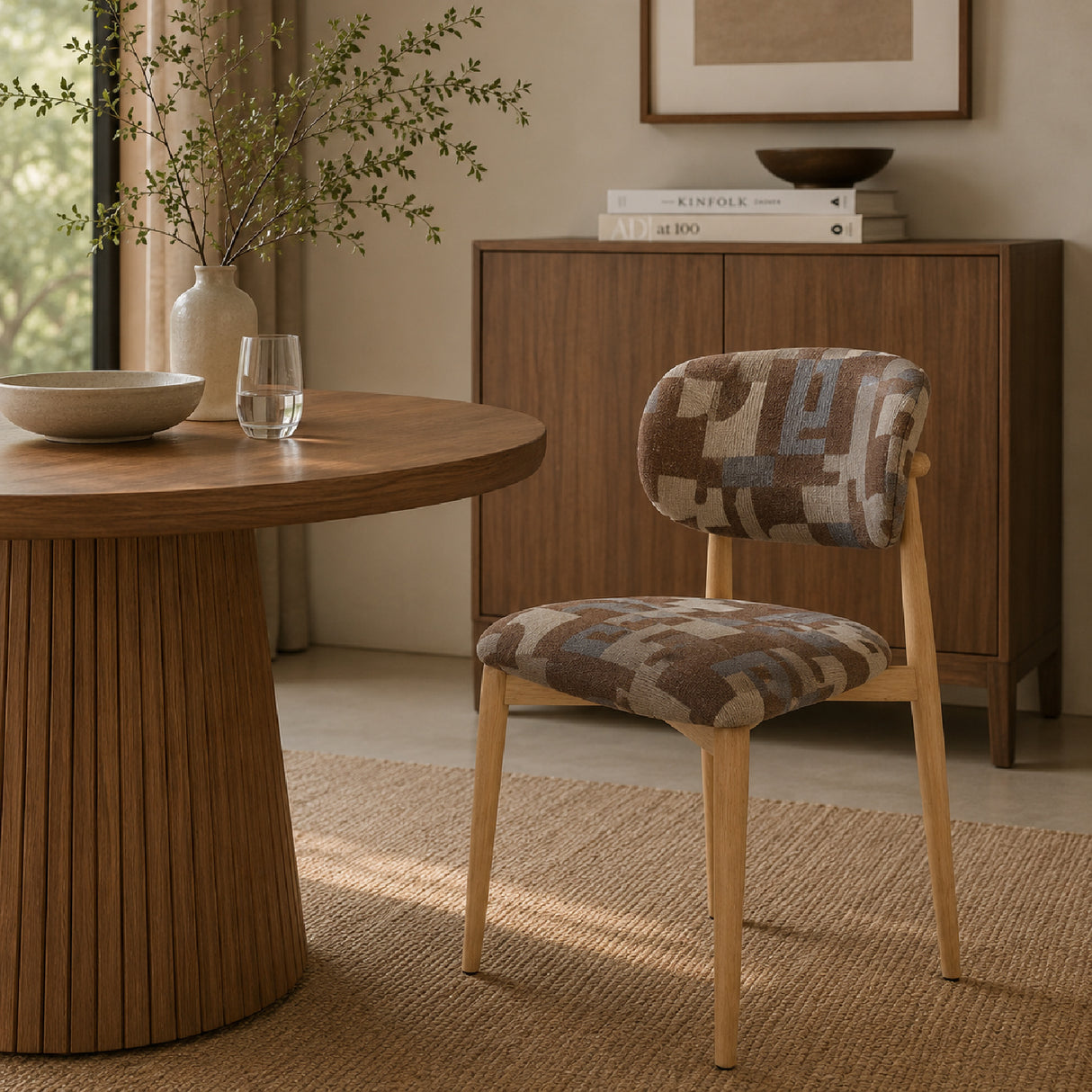 Modern European furniture - Brown Printed Dining Chairs (2) - www.oroa.com | Oroa.com