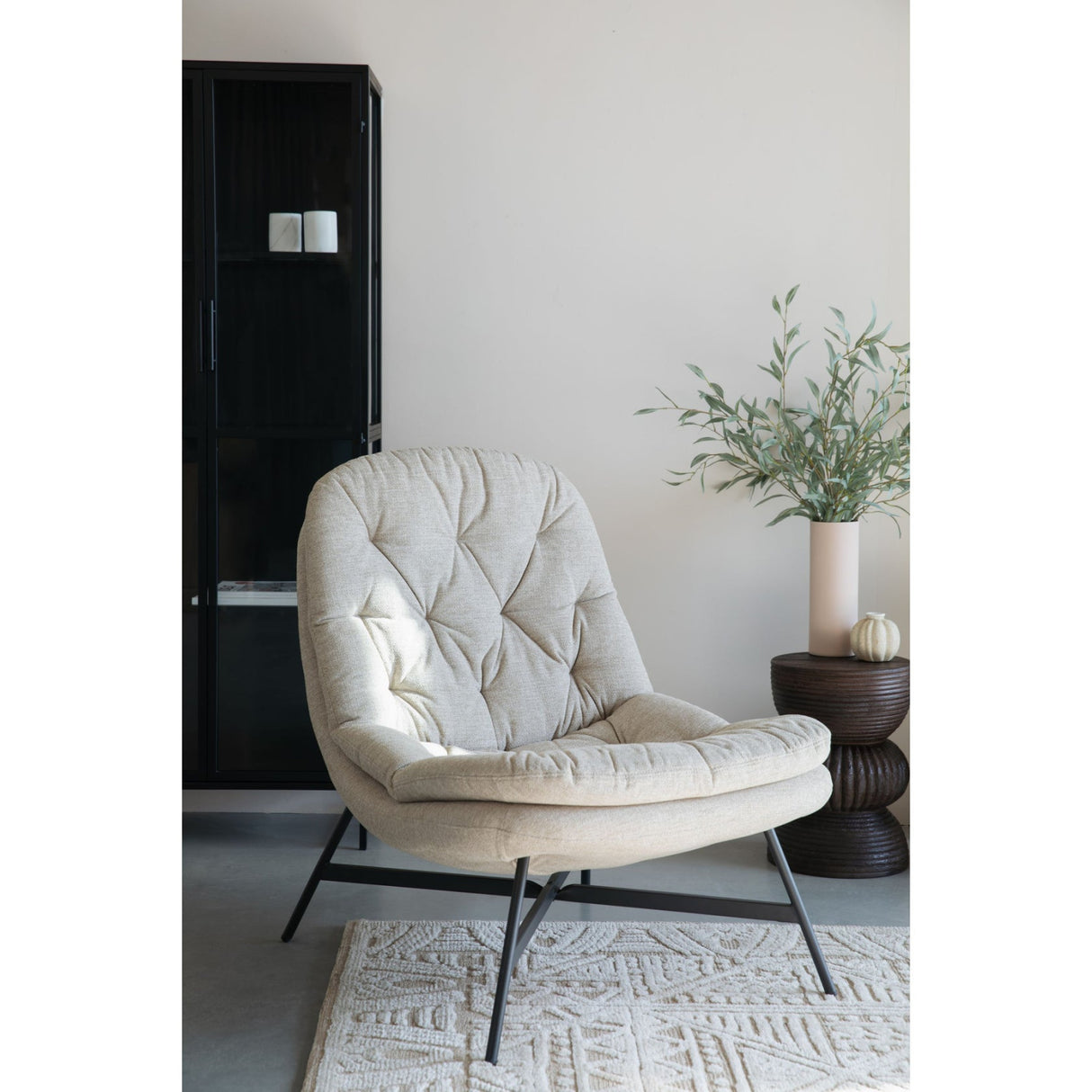 Modern European furniture - Beige Tufted Lounge Chair - www.oroa.com | Oroa.com