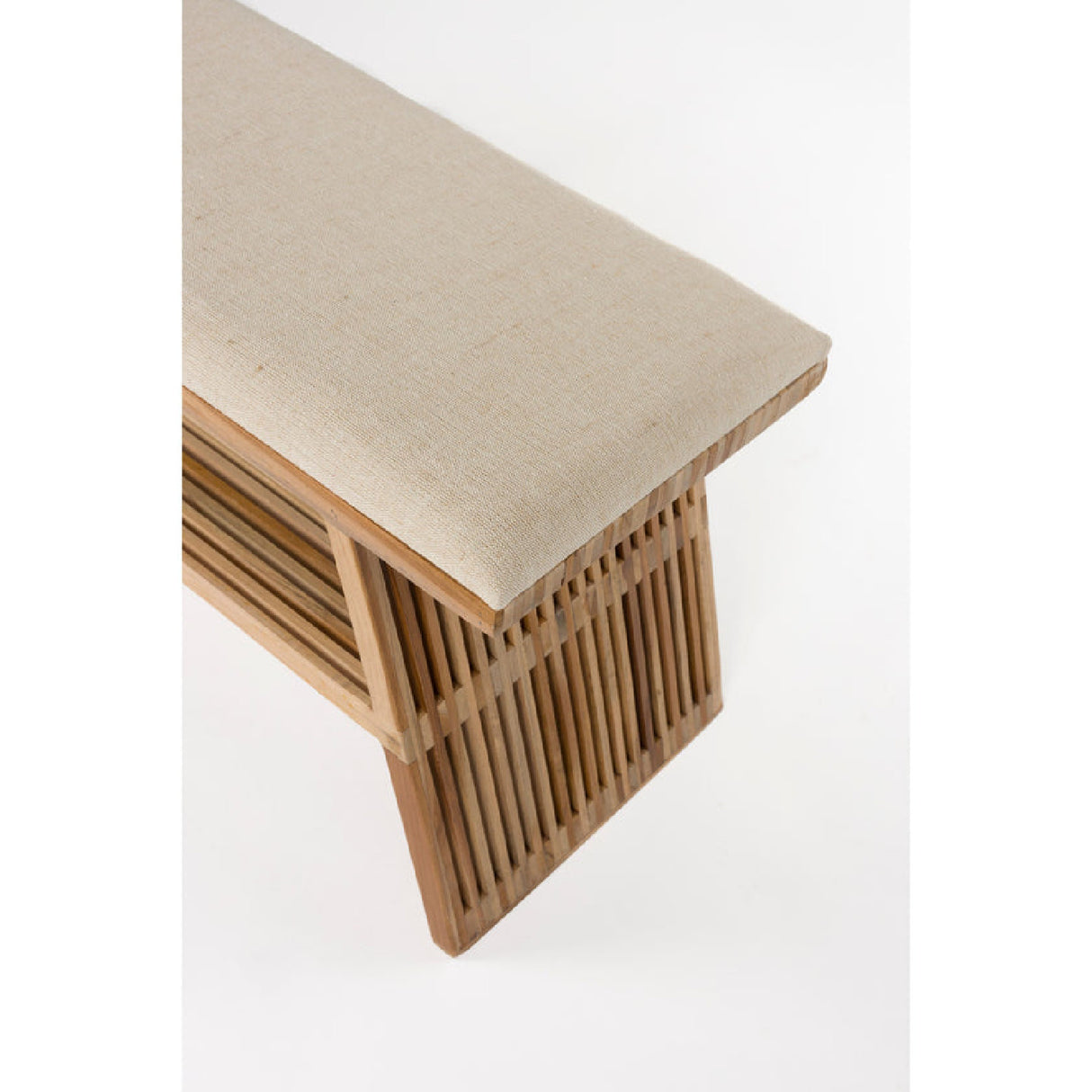 Modern European furniture - Cotton Seat Teak Bench - www.oroa.com | Oroa.com