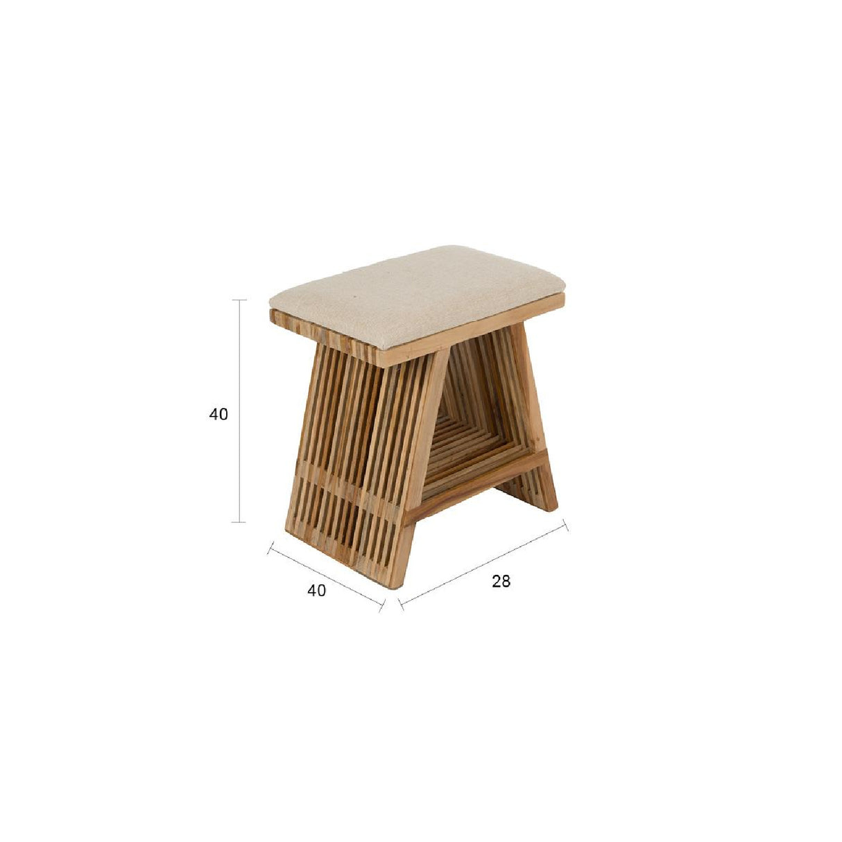 Modern furniture - A-Shaped Base Teak Stool - www.oroa.com | Oroa.com