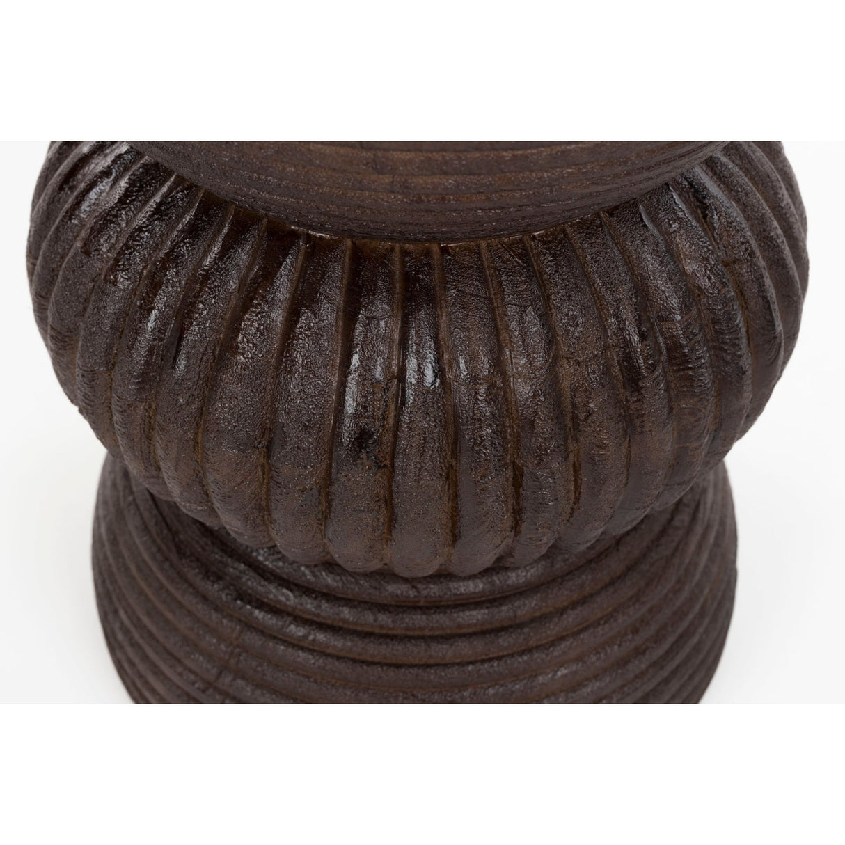 Modern European furniture - Brown Wooden Fluted Side Table - www.oroa.com | Oroa.com