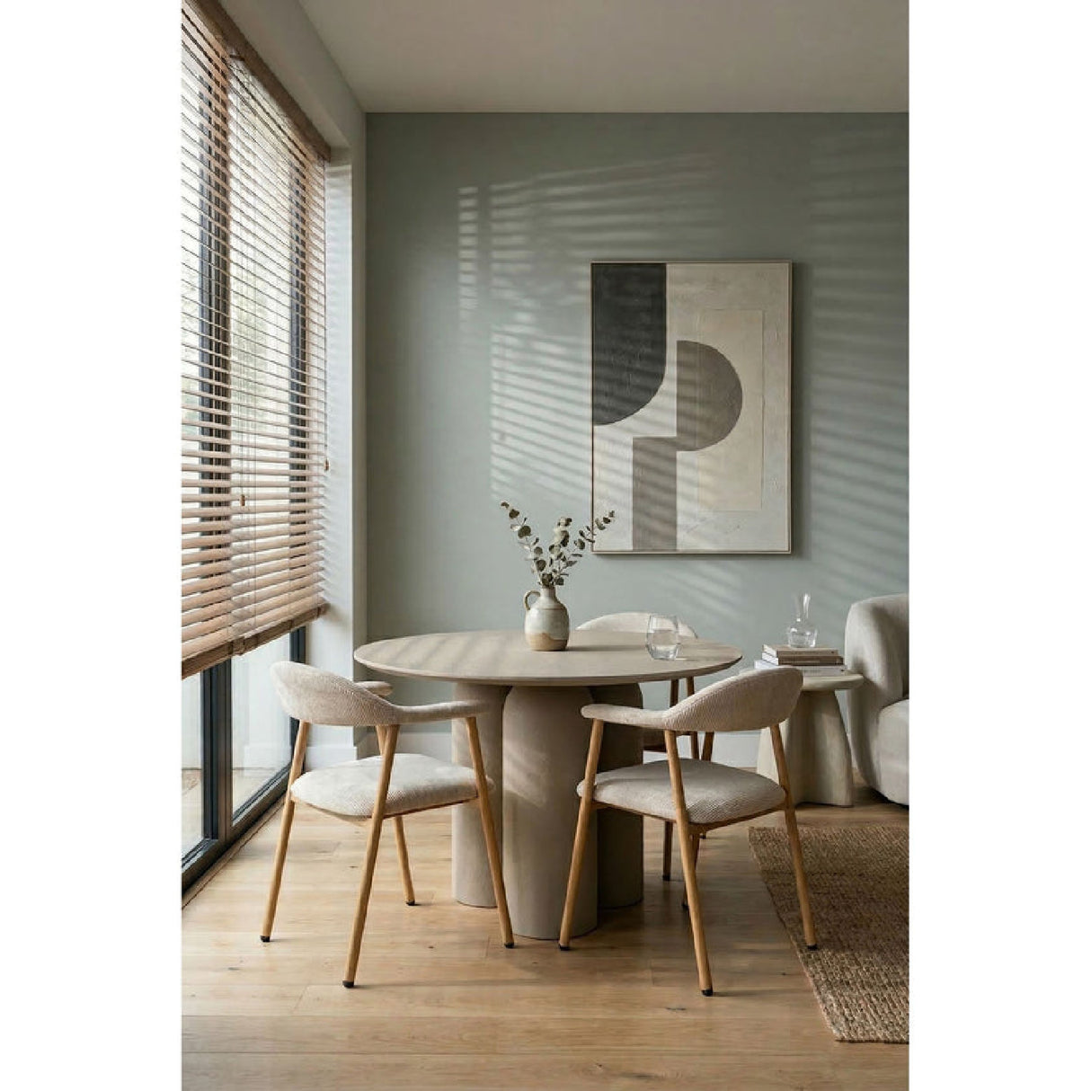 Modern European furniture - Beige Round Dining Table - www.oroa.com | Oroa.com