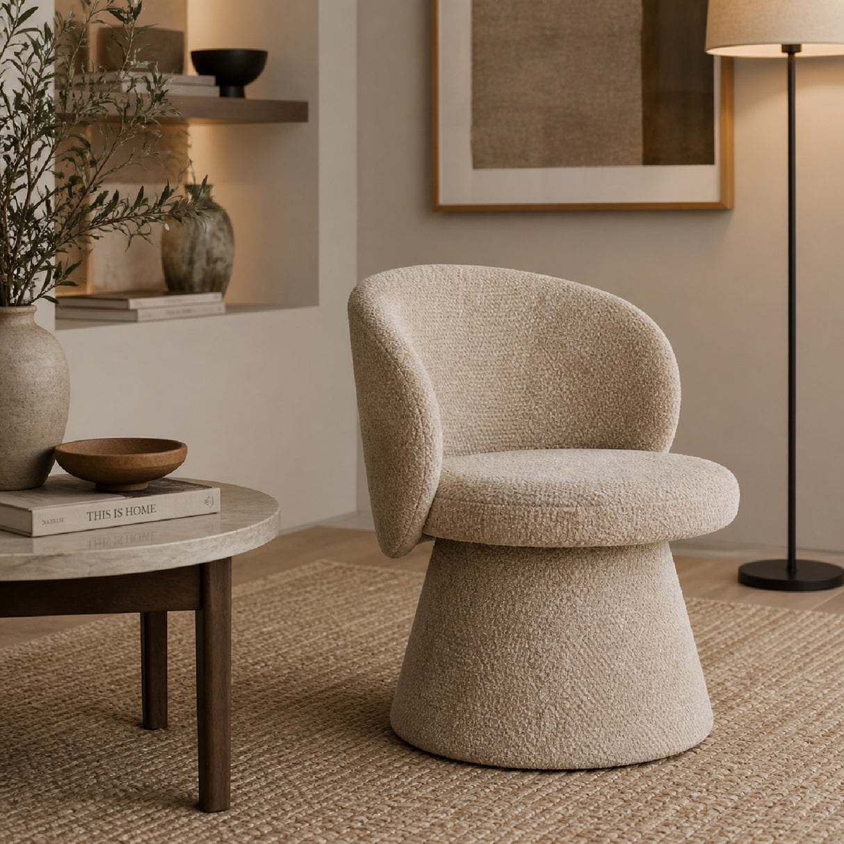 Modern European furniture - Round Base Curved Dining Chair - www.oroa.com | Oroa.com
