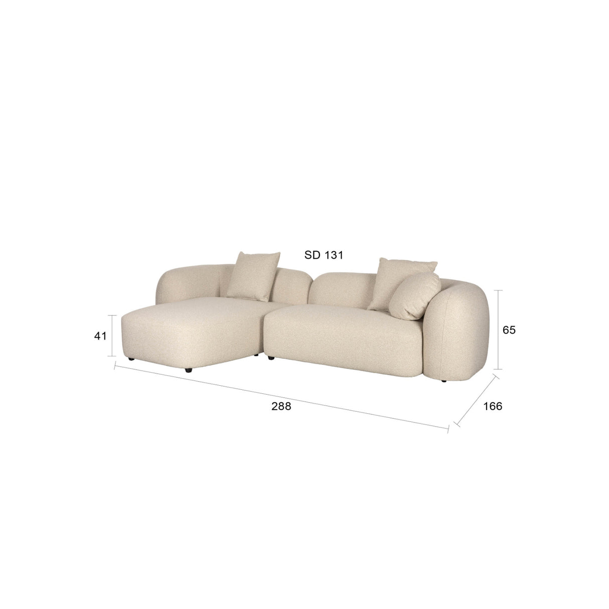 Beige Sofa with Chaise Lounge | Oroa.com