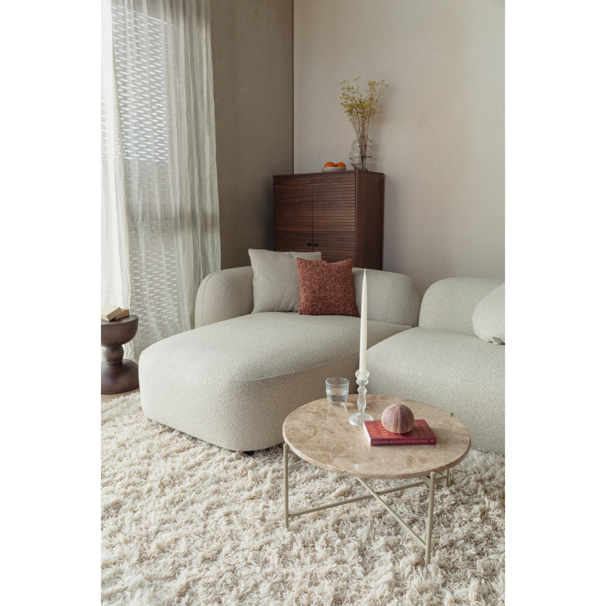 Beige Sofa with Chaise Lounge | Oroa.com