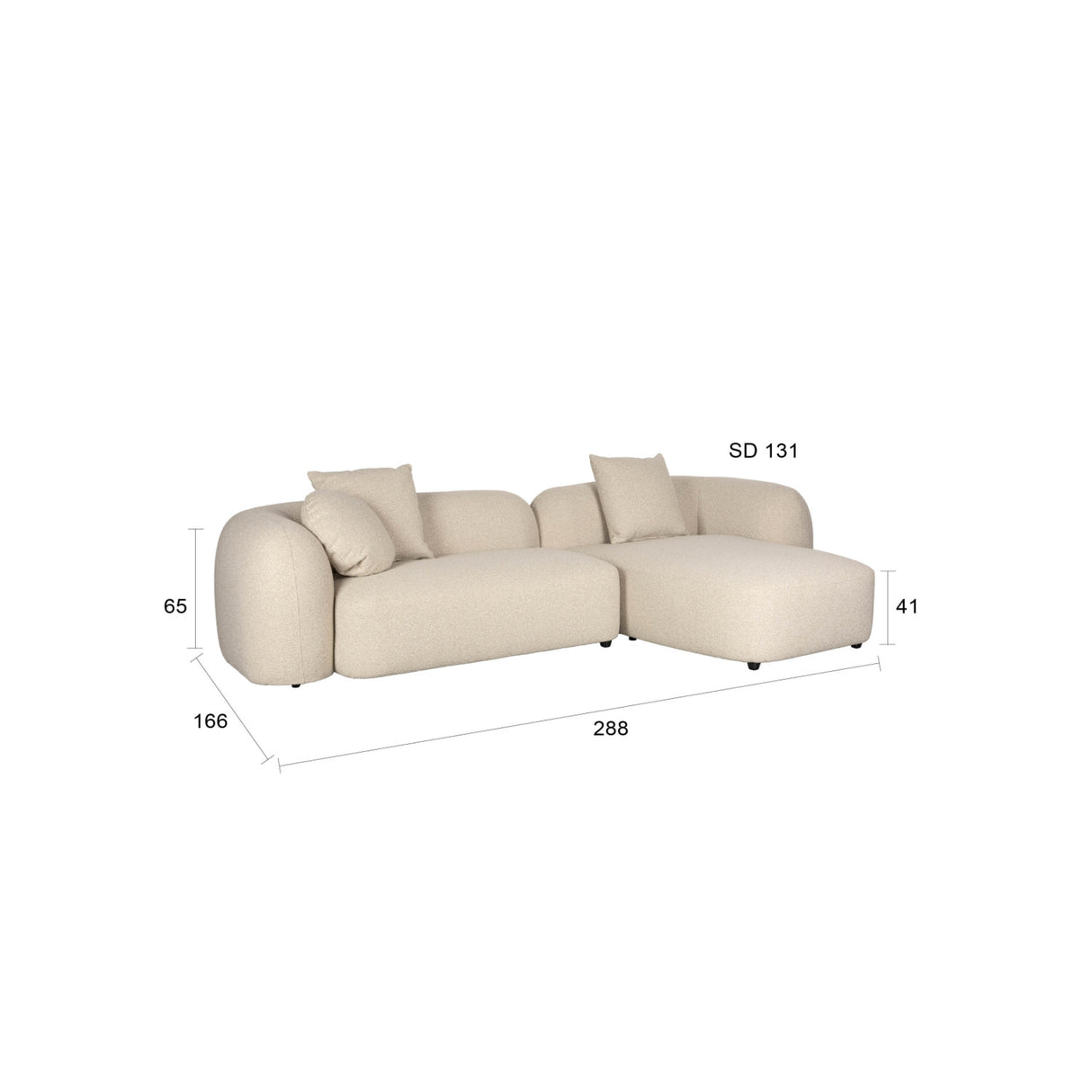 Beige Sofa with Chaise Lounge | Oroa.com