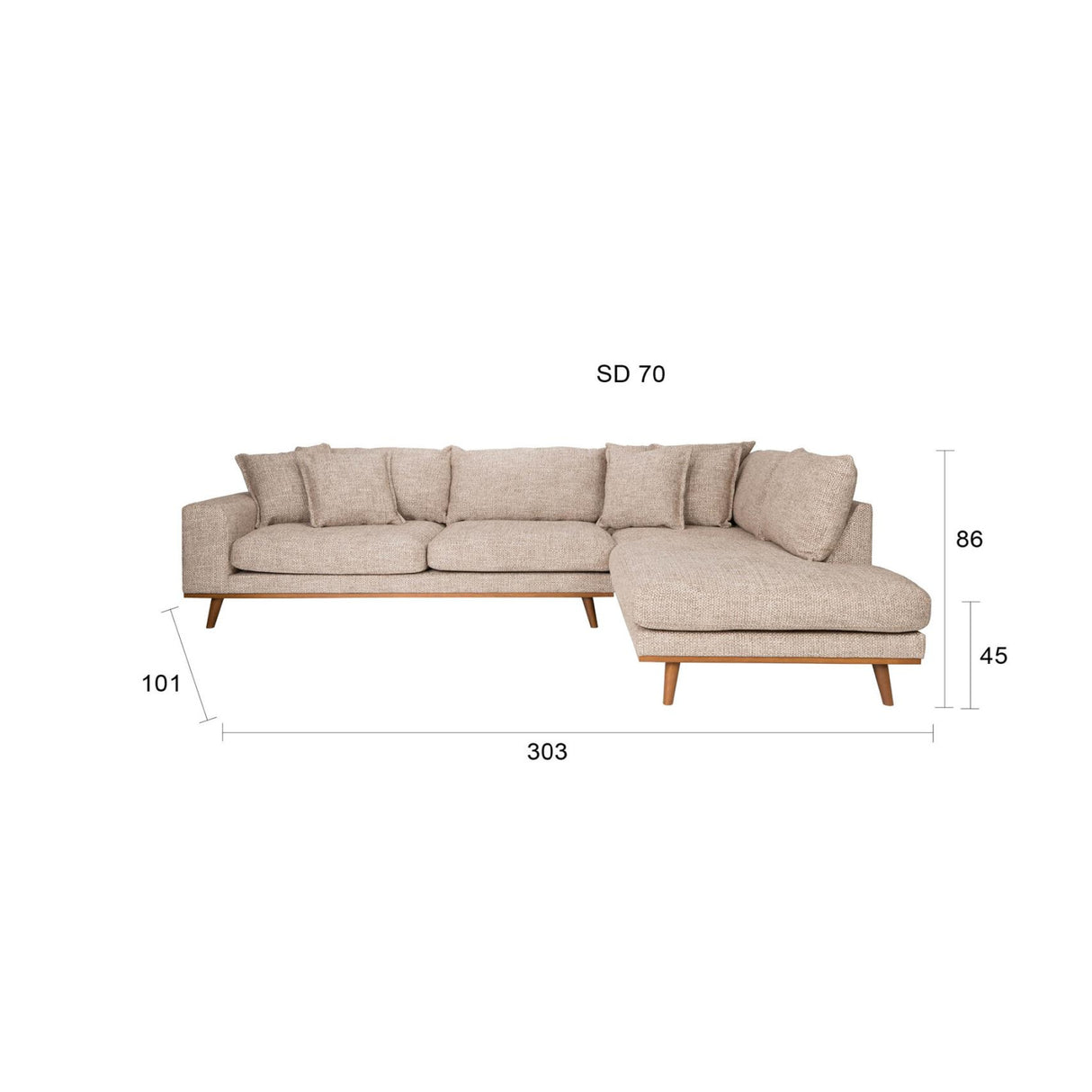 Modern furniture - Brown Fabric Sectional Sofa - www.oroa.com | Oroa.com