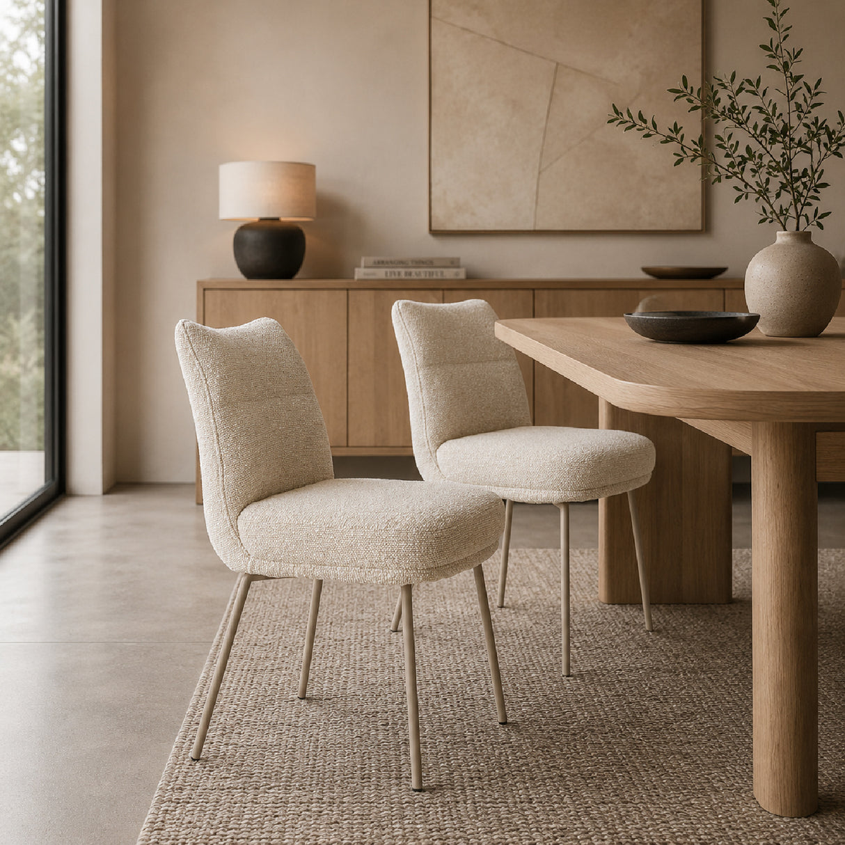 Upholstered High-Back Dining Chairs (2) | Oroa.com