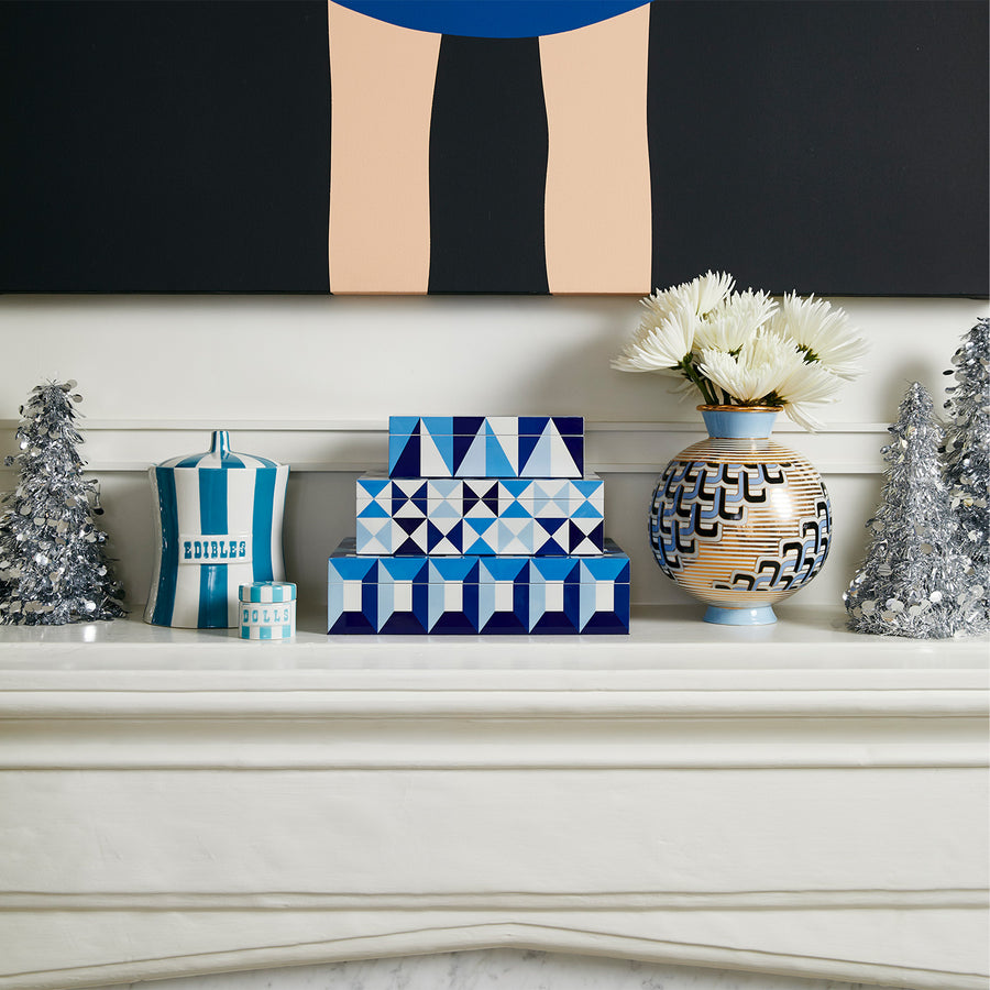 Vertical Striped Porcelain Canister | Jonathan Adler Vice | Oroa.com