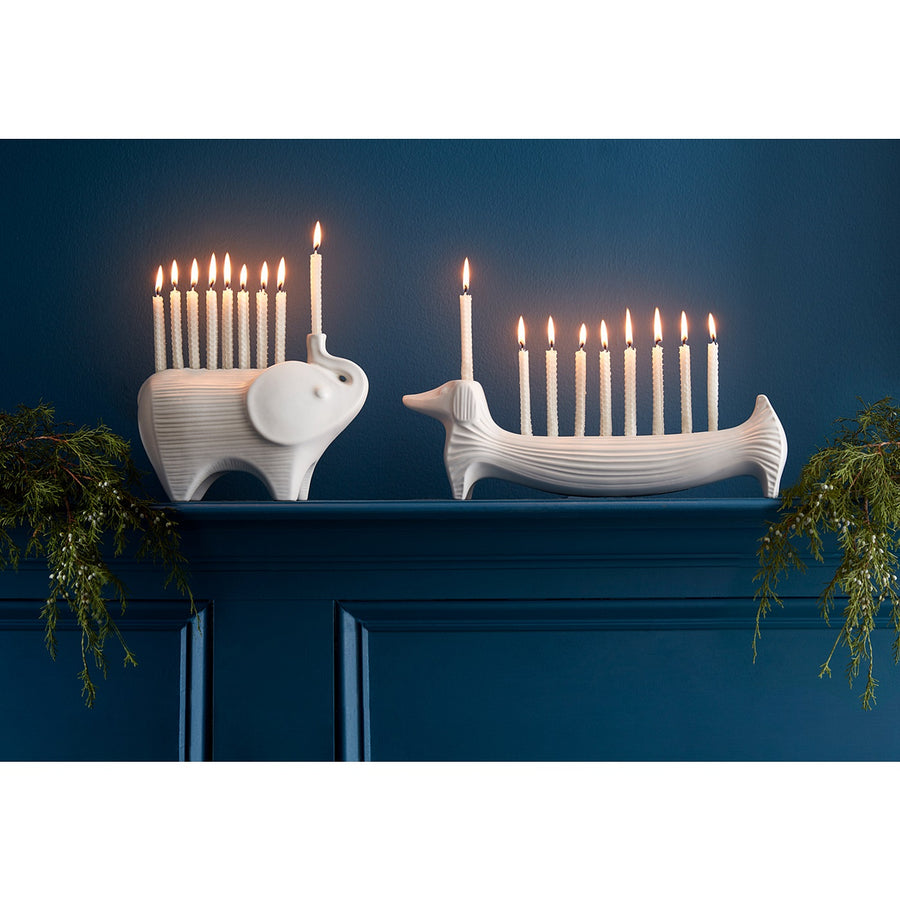 White Stoneware Dog Candle Holder | Jonathan Adler Dachschund | Oroa.com