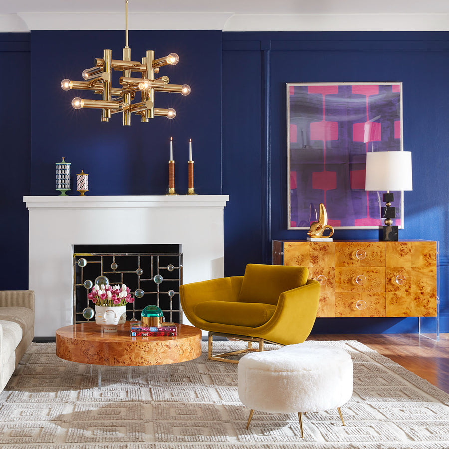 Round Mappa Wood Cocktail Table | Jonathan Adler Bond | Oroa.com