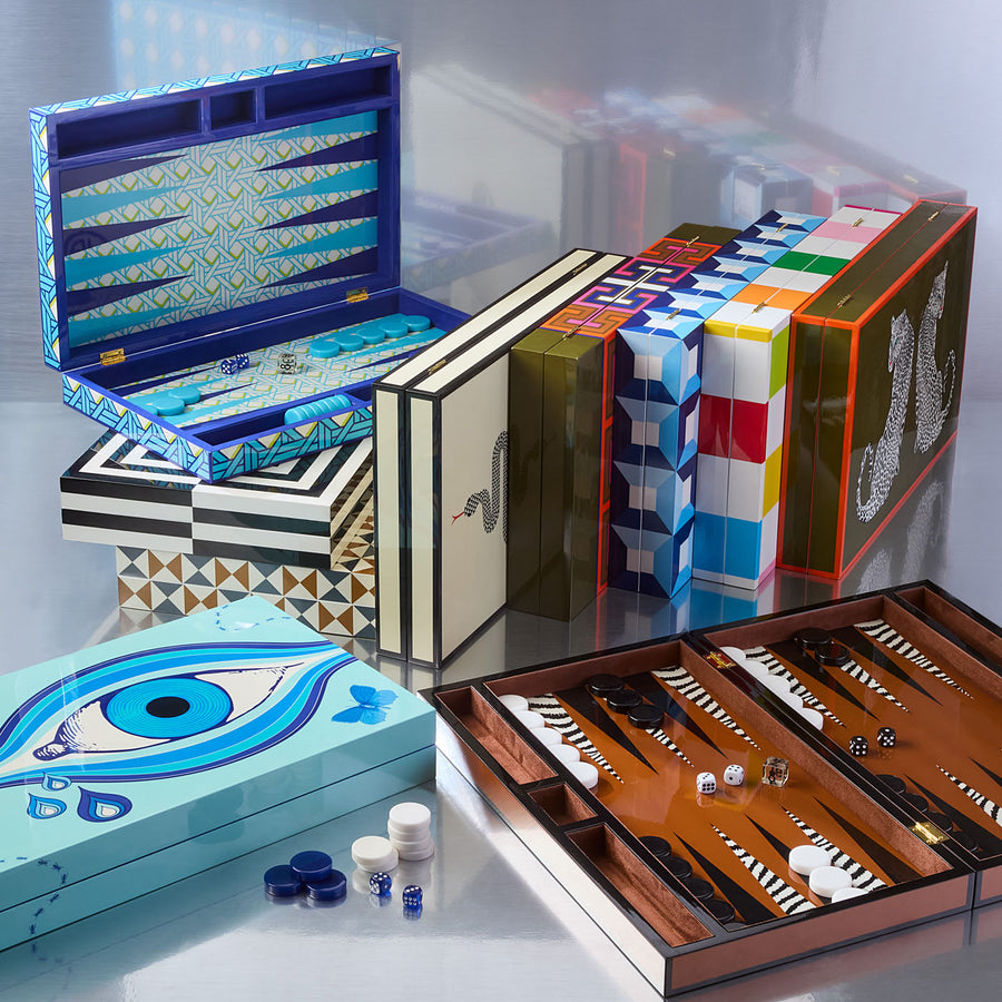 Velvet Lined Backgammon Set | Jonathan Adler Zebra | Oroa.com