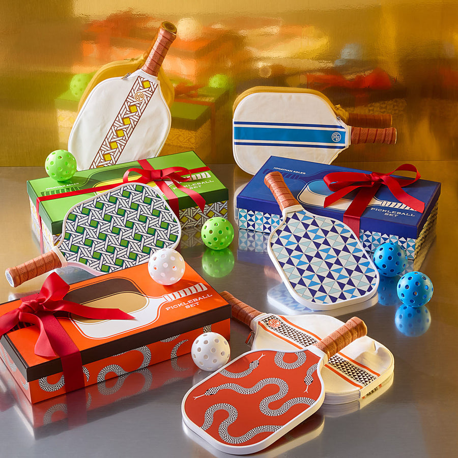 Serpent Print Pickleball Set | Jonathan Adler Eden
