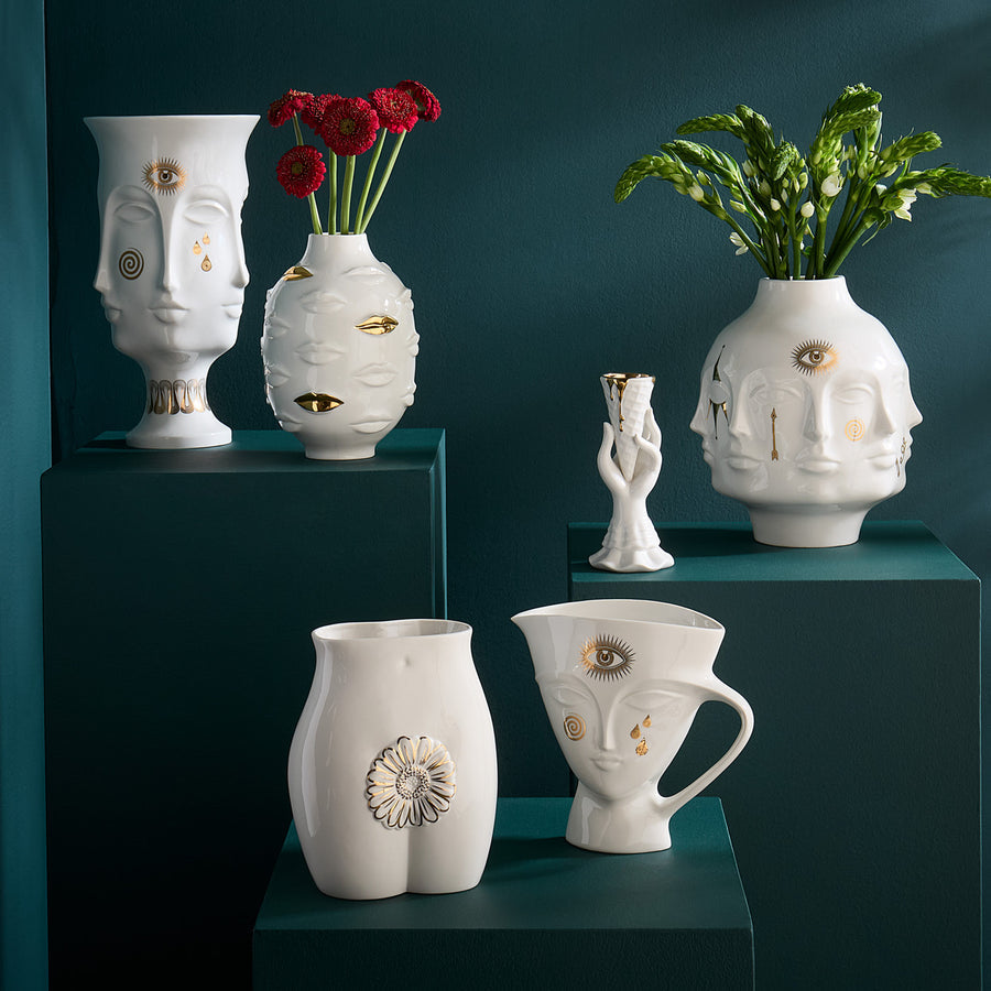 Gilded Porcelain Pitcher | Jonathan Adler Giuliette | Oroa.com