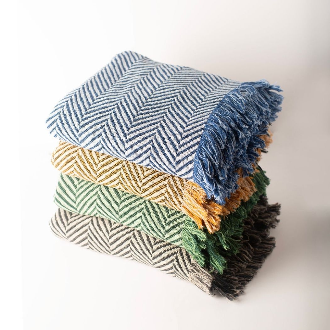 Henry — Verbena - Reversible Woven Blanket with Fringe