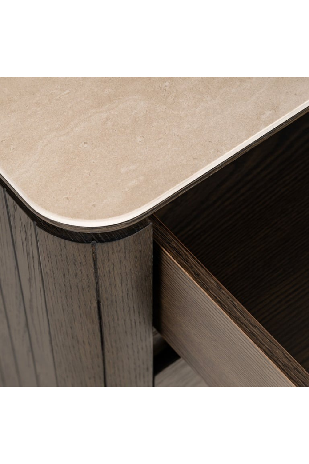 Brown Oak 3-Drawer Nightstand | Oroa.com
