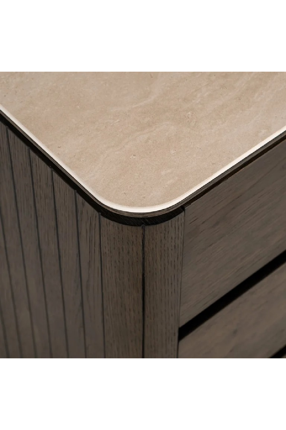 Brown Oak 3-Drawer Nightstand | Oroa.com