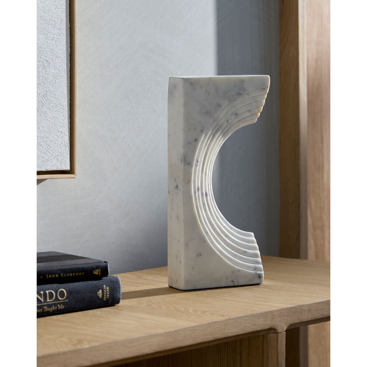Modern European furniture - Marble Concave Sculpture - www.oroa.com