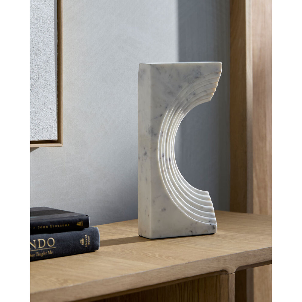 Modern European furniture - Marble Concave Sculpture - www.oroa.com
