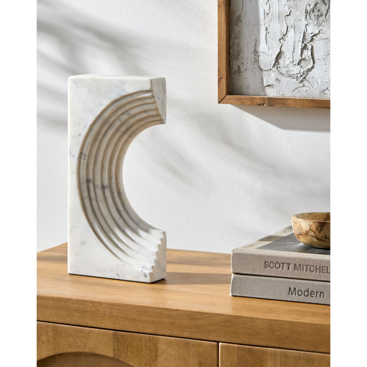 Modern European furniture - Marble Concave Sculpture - www.oroa.com