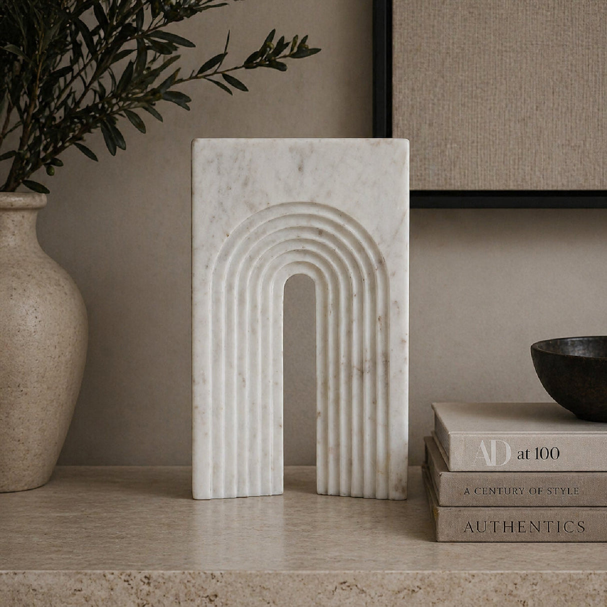 Modern European furniture - Arched Natural Marble Sculpture - www.oroa.com