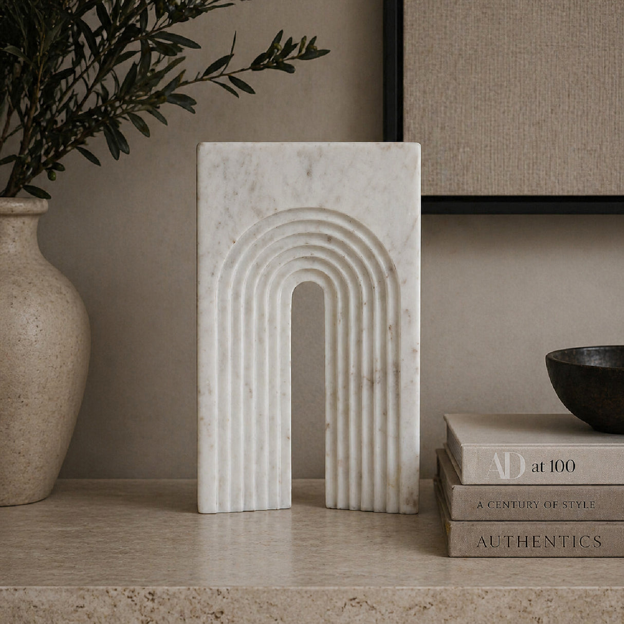 Modern European furniture - Arched Natural Marble Sculpture - www.oroa.com