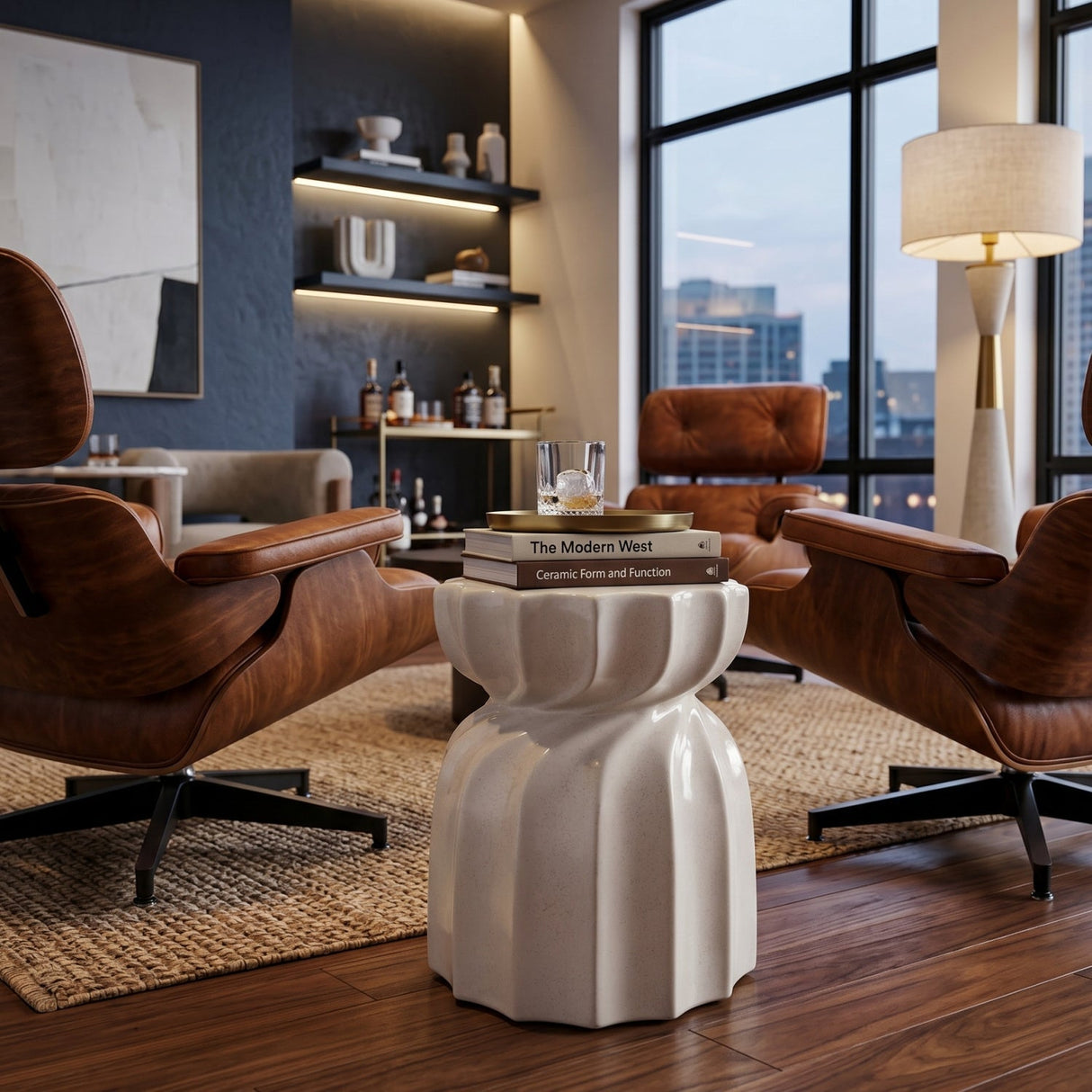 Modern European furniture - Twisted Hourglass Ceramic Garden Stool - www.oroa.com
