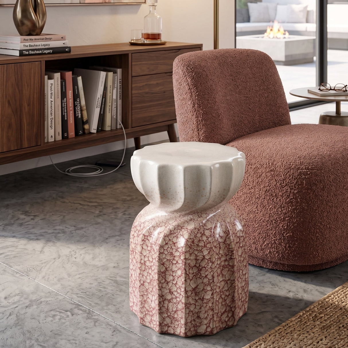 Modern European furniture - Twisted Hourglass Ceramic Garden Stool - www.oroa.com