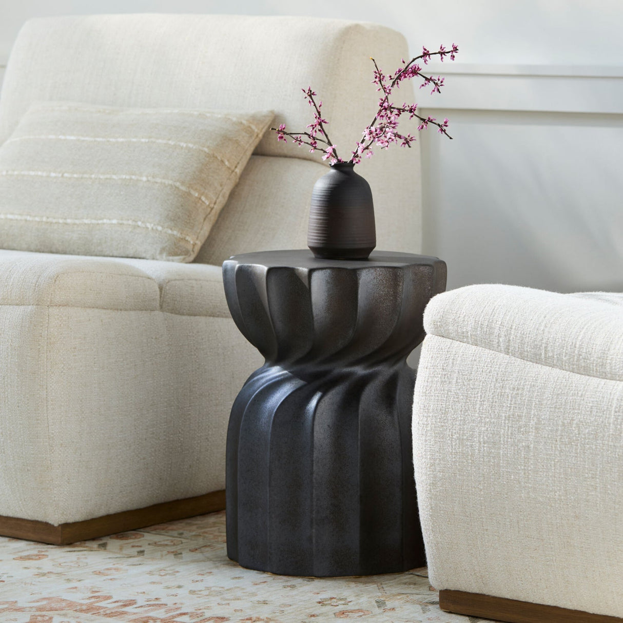 Modern European furniture - Twisted Hourglass Ceramic Garden Stool - www.oroa.com