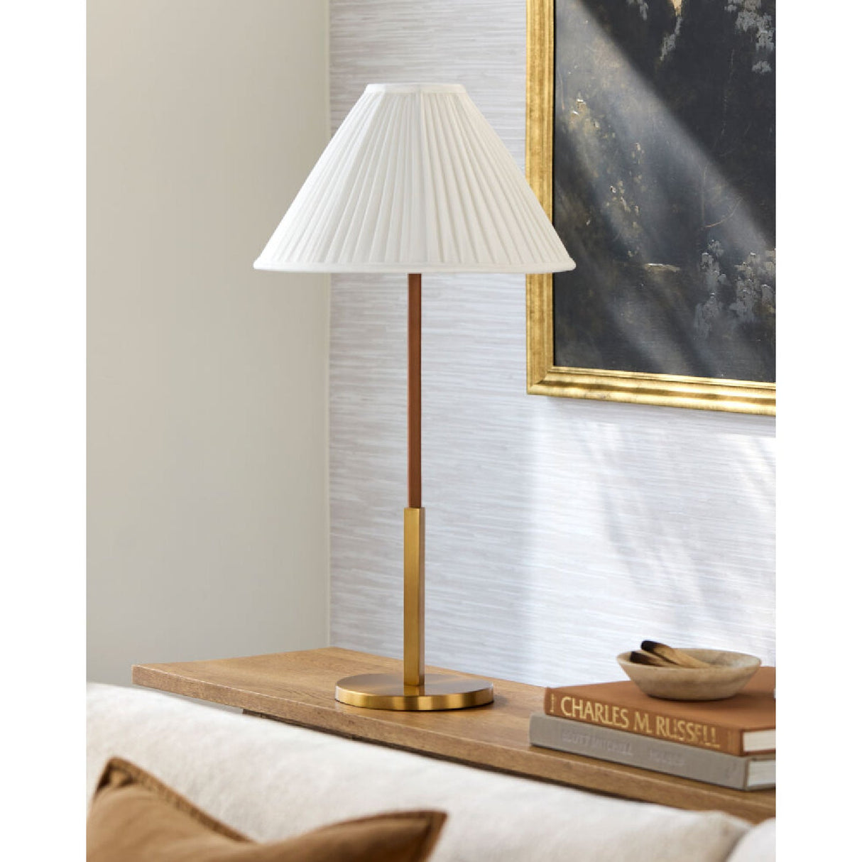 Modern European furniture - White Cotton Accent Table Lamps (2) - www.oroa.com