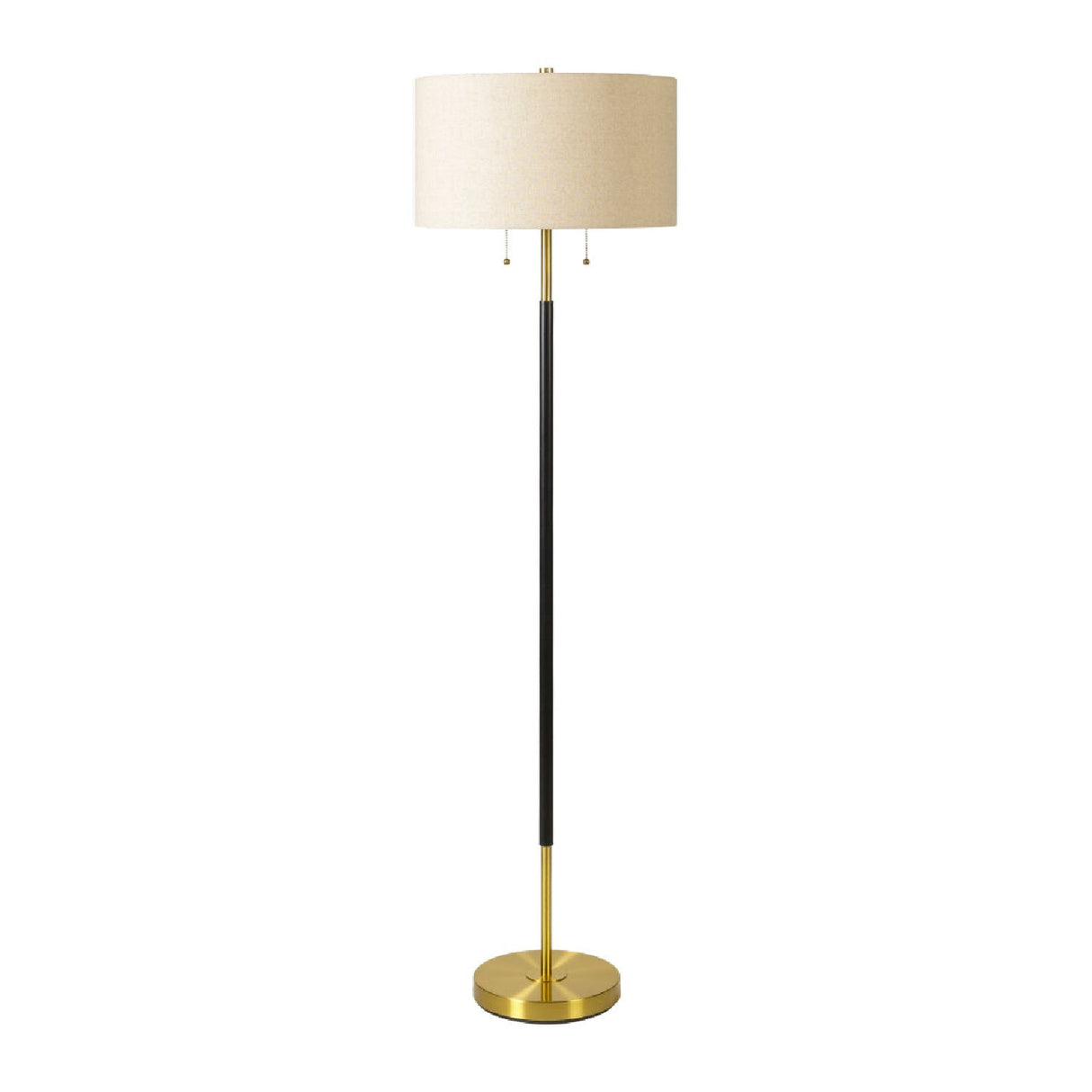 Cream Linen Pull-Switch Floor Lamp – Aberdeen – side view