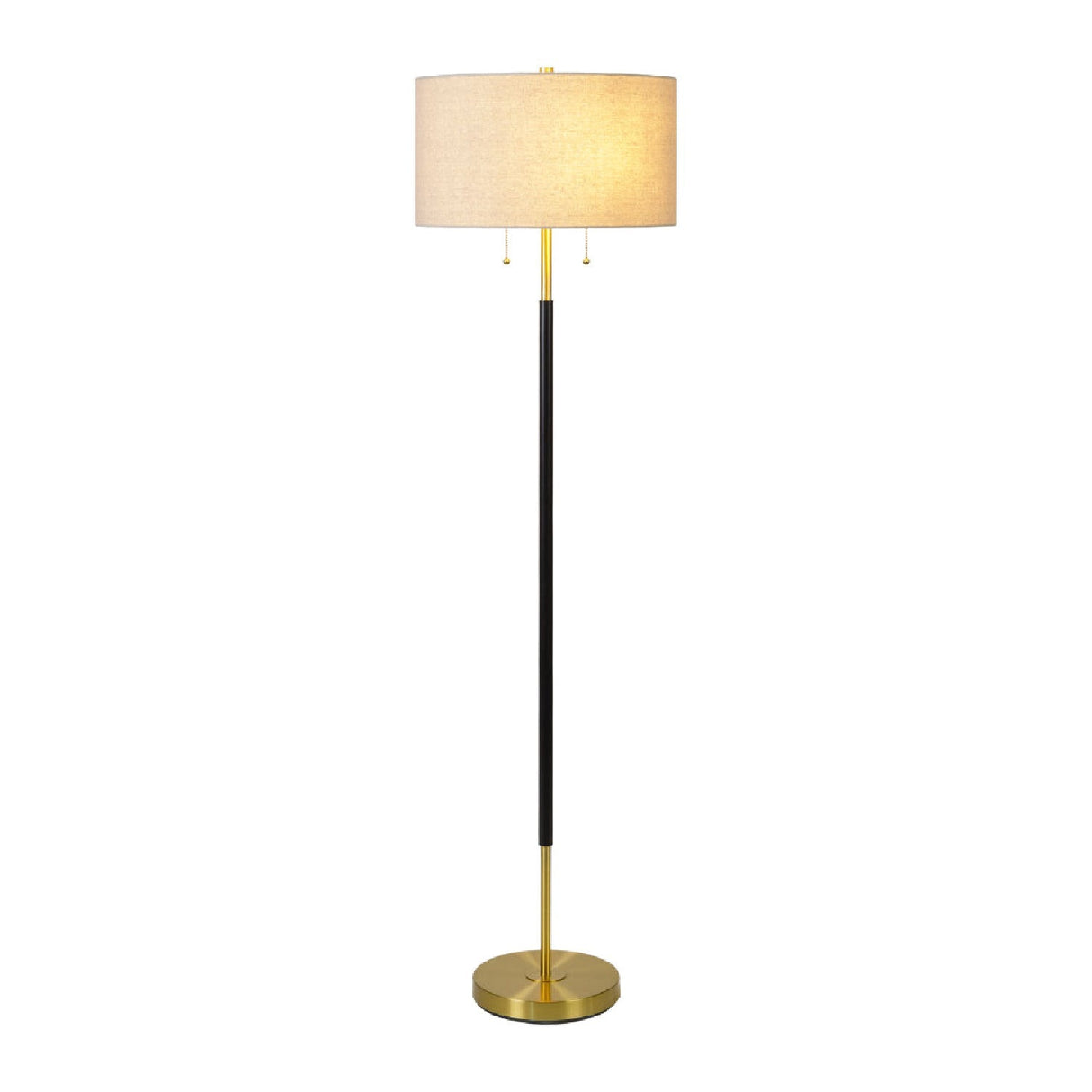 Cream Linen Pull-Switch Floor Lamp – Aberdeen – front view