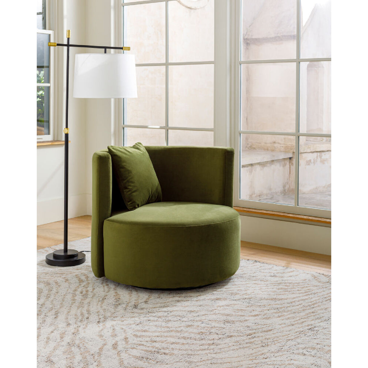 Ivory Linen Accent Floor Lamp | Oroa.com