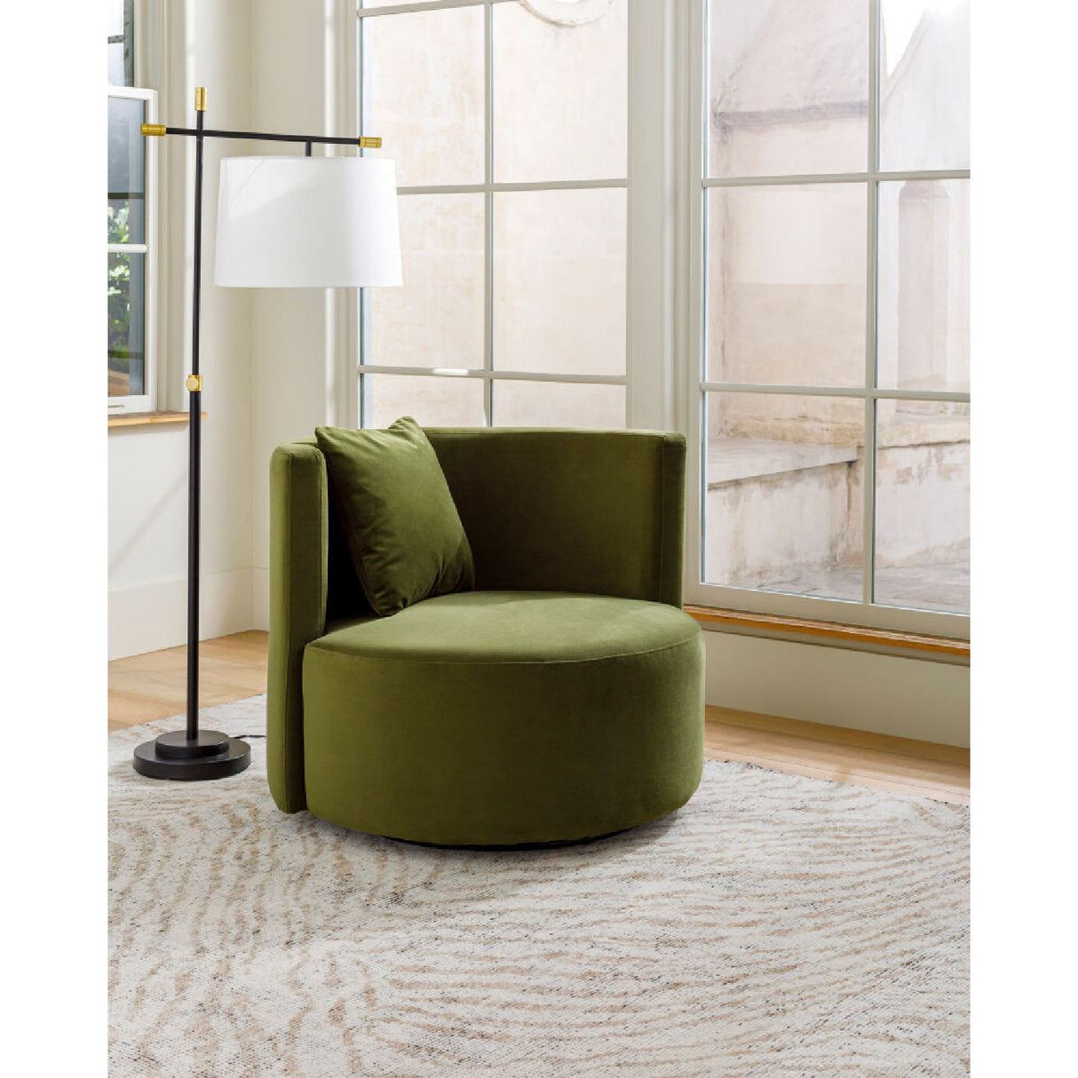 Modern European furniture - Ivory Linen Accent Floor Lamp - www.oroa.com