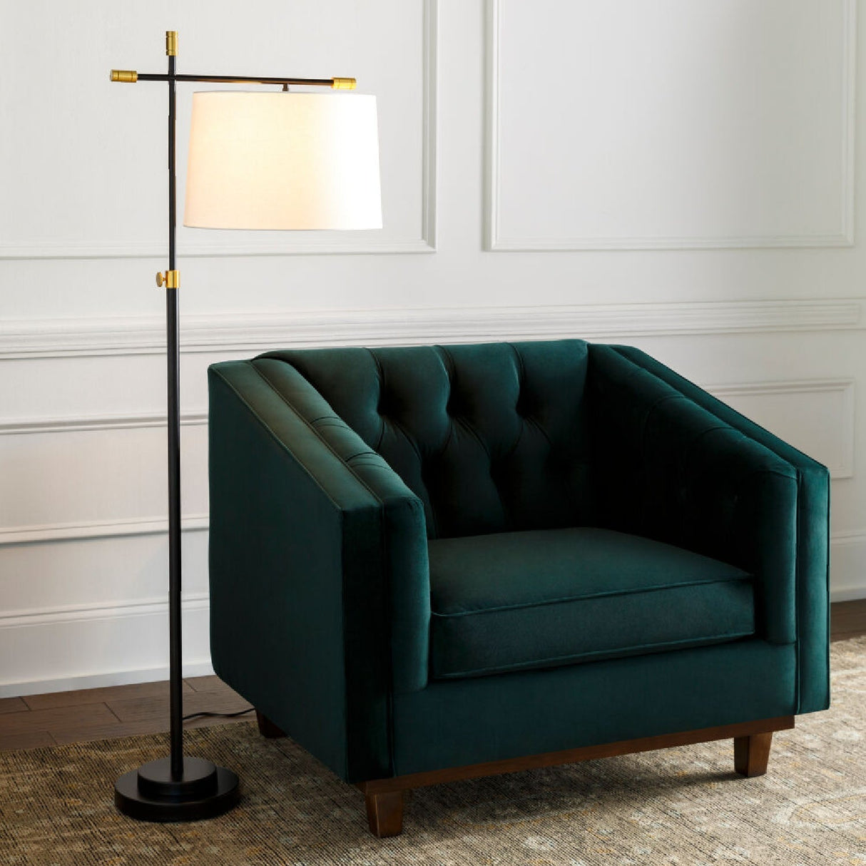 Modern European furniture - Ivory Linen Accent Floor Lamp - www.oroa.com