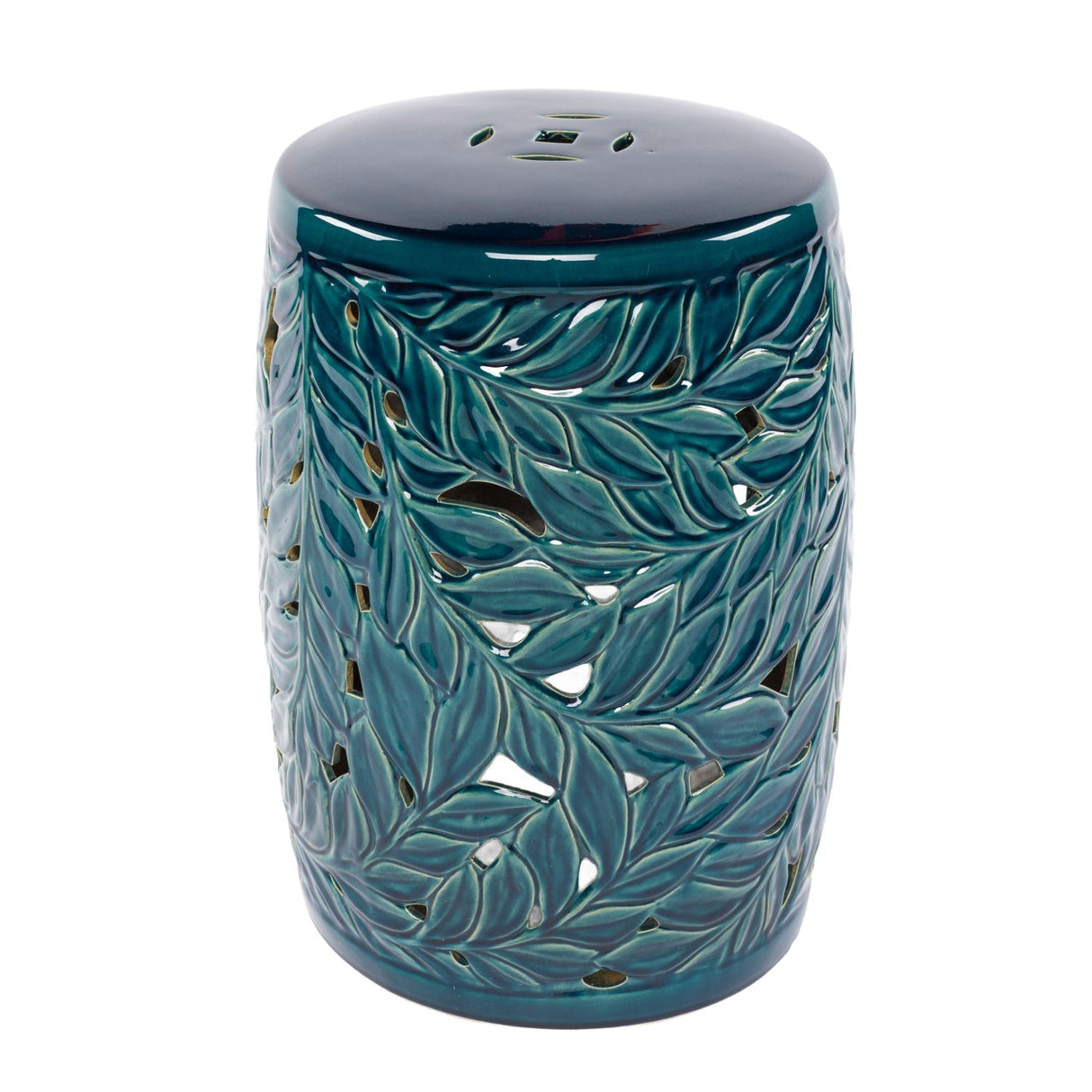 Modern European furniture - Carved Green Ceramic Garden Stool - www.oroa.com