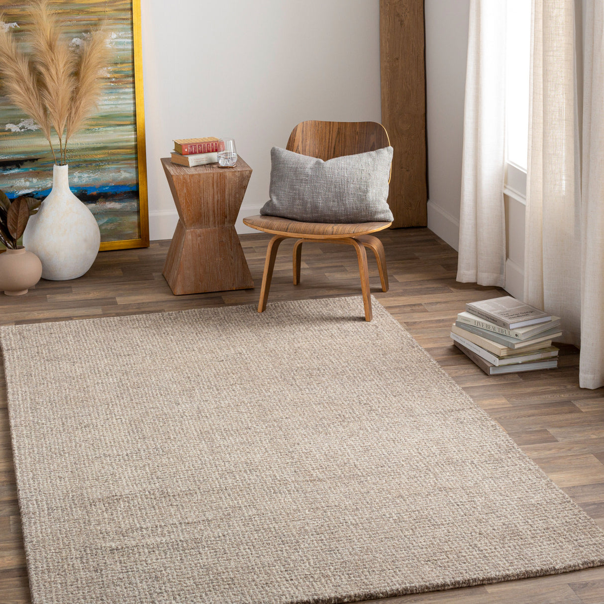 Modern European furniture - Gray Wool Square Carpet - www.oroa.com